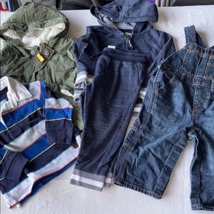 Bundle 18 months: overalls, jacket, sweats, rugby shirt